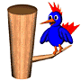 Imagen GIF de Pajaro carpintero en un arbol animado