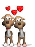 GIF animado (11028) Pareja de perros enamorados