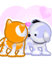 GIF animado (10987) Perrito y gatito
