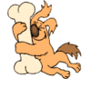 GIF animado (10954) Perro ama a los huesos