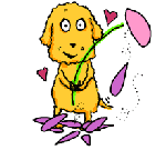 GIF animado (11036) Perro con flor