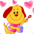 GIF animado (11037) Perro con pompas de jabon