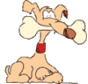 GIF animado (10959) Perro con un hueso