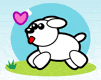 GIF animado (10972) Perro corriendo con corazon