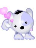 GIF animado (10973) Perro corriendo con corazones