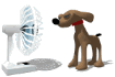 GIF animado (10780) Perro delante de un ventilador