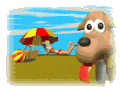 GIF animado (10785) Perro en la playa