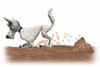 GIF animado (10961) Perro enterrando un hueso