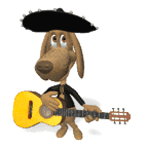 GIF animado (13069) Perro mariachi tocando guitarra