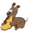 GIF animado (11068) Perro mordiendo un zapato
