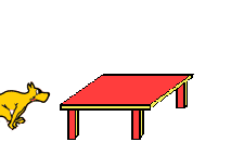 GIF animado (10836) Perro sobre la mesa