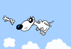 GIF animado (10807) Perro volando