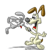 GIF animado (10809) Perro y conejo
