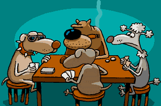 GIF animado (10811) Perros jugando a las cartas