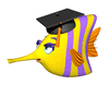 GIF animado (6368) Pez con birrete