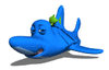 GIF animado (6494) Pez nadando alrededor de un tiburon
