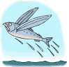 GIF animado (6391) Pez volador fuera del agua