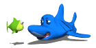 GIF animado (6495) Pez y tiburon