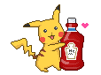 GIF animado (1492) Pikachu botella ketchup