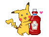 GIF animado (1492) Pikachu botella ketchup