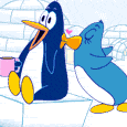 GIF animado (2470) Pinguinos enamorados