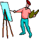 GIF animado (11944) Pintor pintando un cuadro