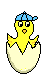 GIF animado (7396) Pollito en el huevo