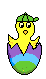 GIF animado (7399) Pollito en el huevo de colores