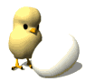 GIF animado (7405) Pollito y huevo