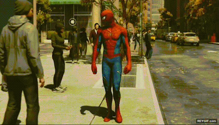 GIF animado (116572) Por estos detallitos el juego de spider man es lo mejor en mucho tiempo