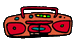 GIF animado (12561) Radiocasete rojo