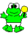 GIF animado (11130) Rana bebe con sonajero