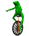 GIF animado (11090) Rana en un monociclo
