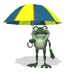 GIF animado (11094) Rana paraguas