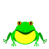 GIF animado (11120) Rana verde ojos rojos