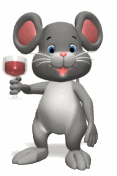 GIF animado (9933) Raton bebiendo vino