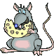 GIF animado (9945) Raton comiendo queso