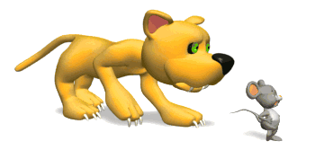 GIF animado (8055) Raton corriendo gato