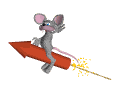 GIF animado (9950) Raton en un cohete