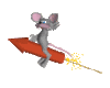 GIF animado (9950) Raton en un cohete