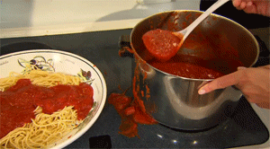 GIF animado (1526) Salsa bolognesa espaguetis