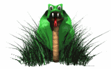 GIF animado (11312) Serpiente cobra entre las hierbas