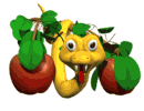 GIF animado (11344) Serpiente entre manzanas