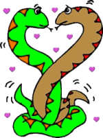 Imagen GIF de Serpientes carinosas animado