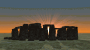 GIF animado (11770) Stonehenge al atardecer