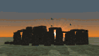 GIF animado (11771) Stonehenge al atardecer