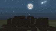 GIF animado (11772) Stonehenge por la noche