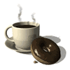 GIF animado (299) Taza de cafe y donut