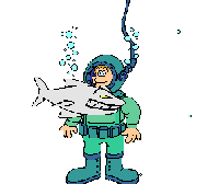 GIF animado (6513) Tiburon alrededor de un submarinista