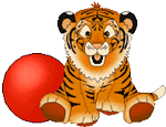GIF animado (10058) Tigre pelota
